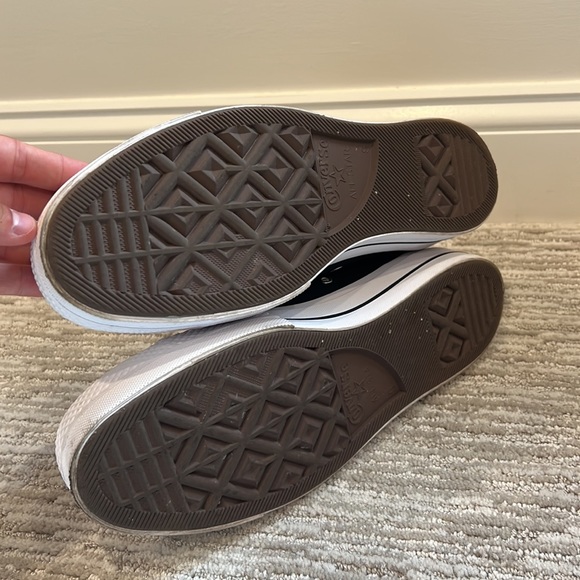 RARE Converse Black & White Color Block Platform Hi Top Shoes - Picture 5 of 5